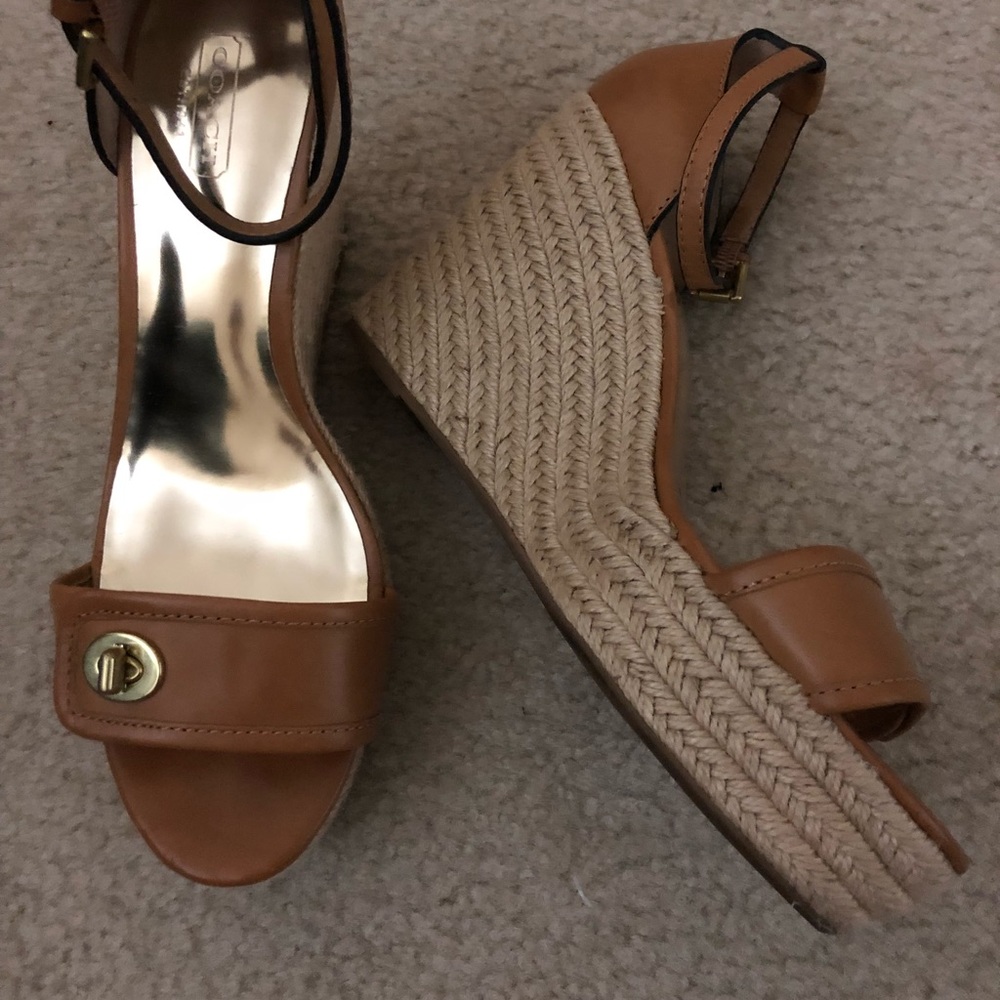 NEW: Coach Tan Espadrille Wedges